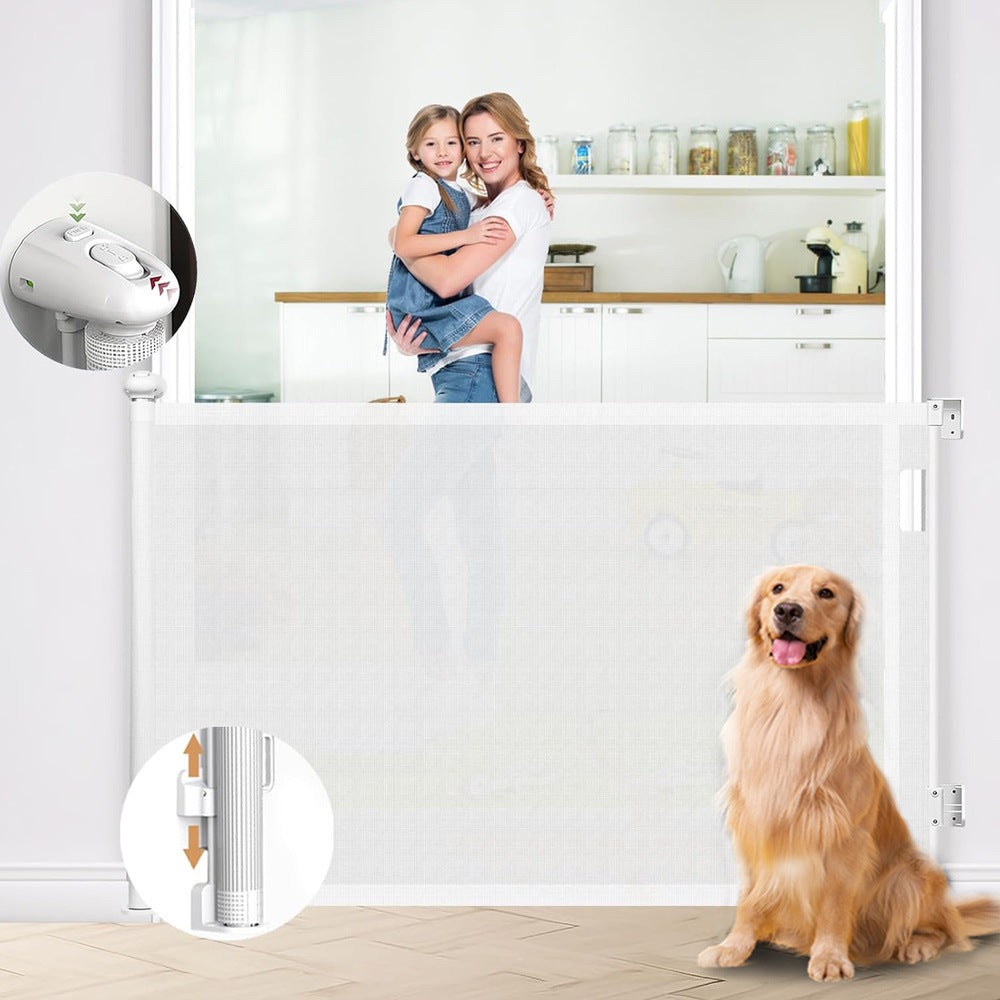 Retractable Gate Fence No Punch Pet Gate Fence Anti Cat Fence Indoor Stairway Children's Fence