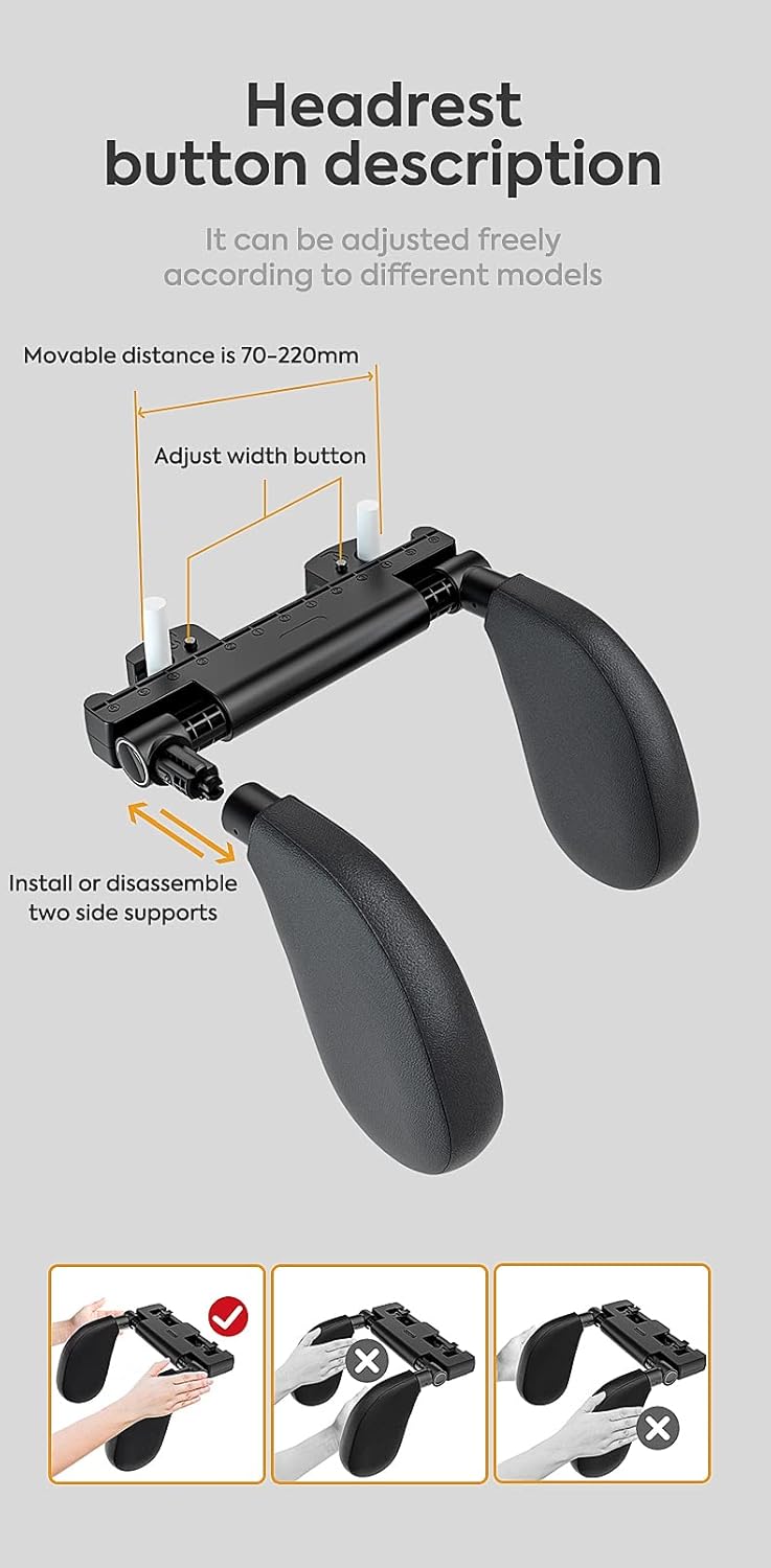 Tilting Headrest Car Headrest Kids Neck Support Comfort