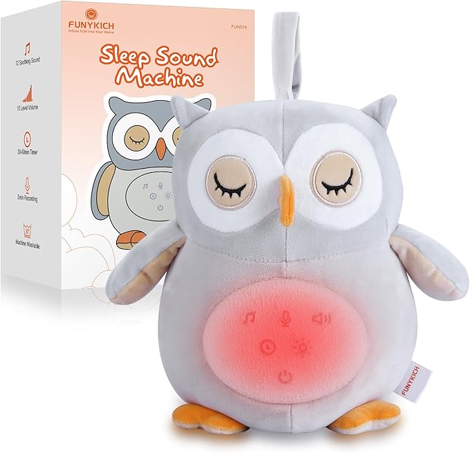 Sleep Aid Baby Owl Plush Music Box White Noise Otter with Recording Function