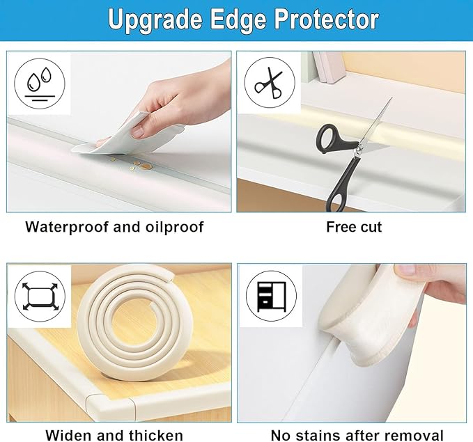 White Rubber Glass Table sharp Edge Corner Angle Guard Protectors for Baby