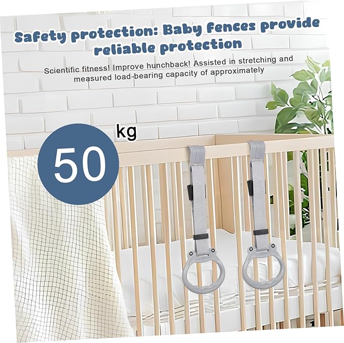 2 Piece Pull Up Handle Crib Standing Rings Walking Exercise Aid Rings