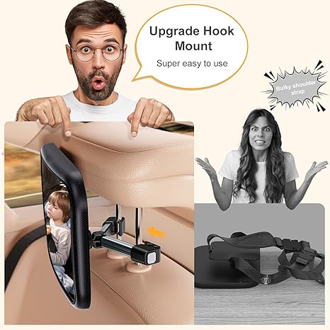 Baby Car Seat Mirror - Baby Back Seat Front View Mirror - Adjustable Shatterproof In Car Safety Mirror