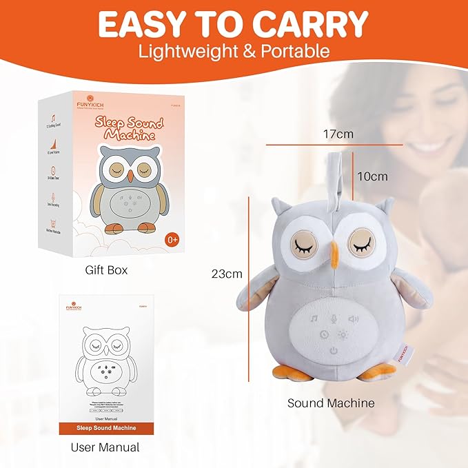 Sleep Aid Baby Owl Plush Music Box White Noise Otter with Recording Function