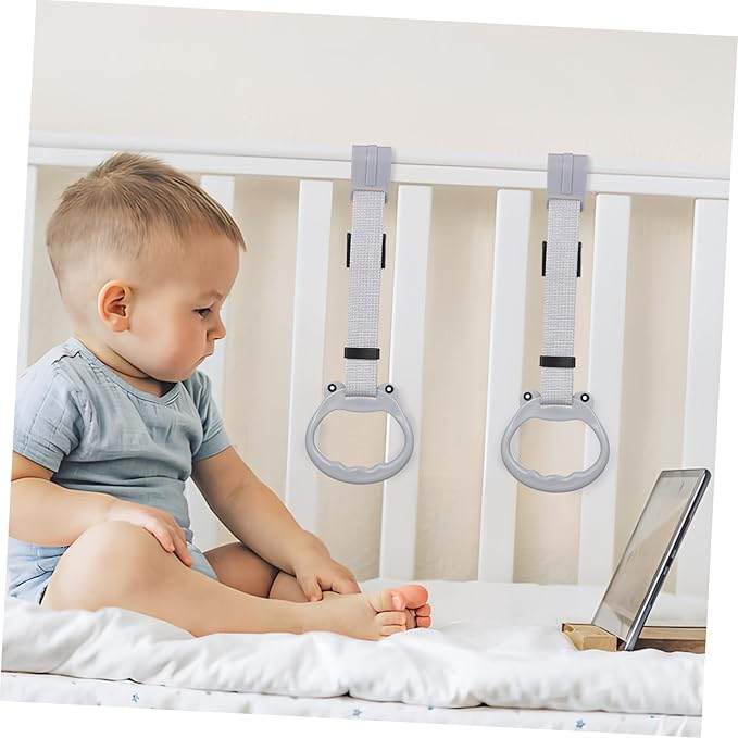 2 Piece Pull Up Handle Crib Standing Rings Walking Exercise Aid Rings