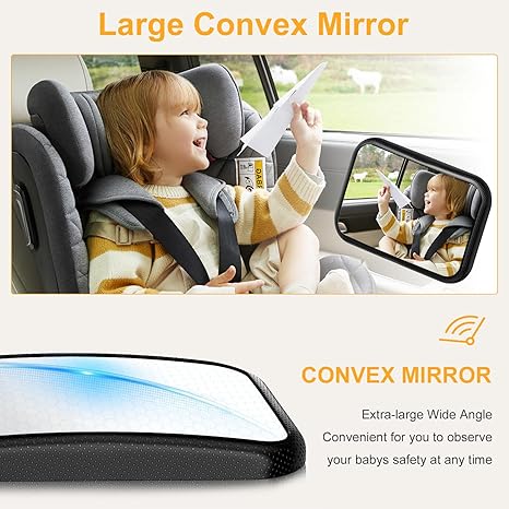 Baby Car Seat Mirror - Baby Back Seat Front View Mirror - Adjustable Shatterproof In Car Safety Mirror
