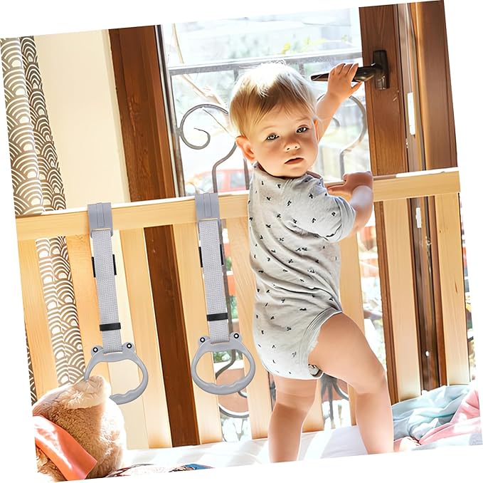 2 Piece Pull Up Handle Crib Standing Rings Walking Exercise Aid Rings